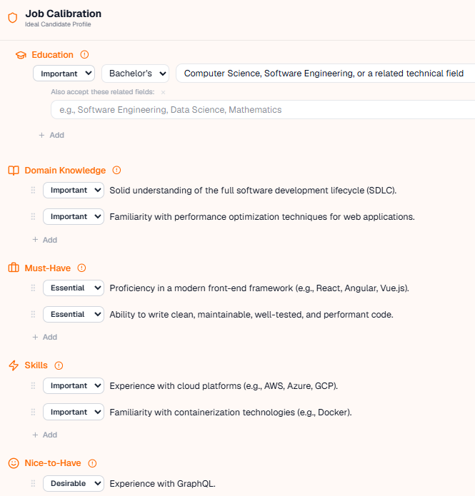 Job Calibration — Ideal Candidate Profile